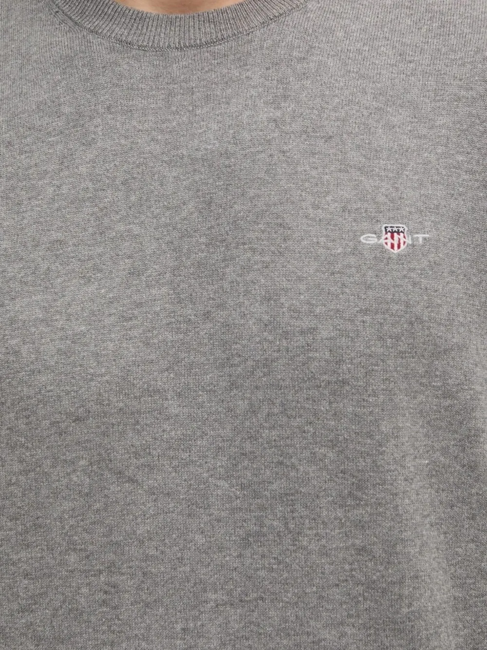 Gant Trui met geborduurd logo en ronde hals Grijs