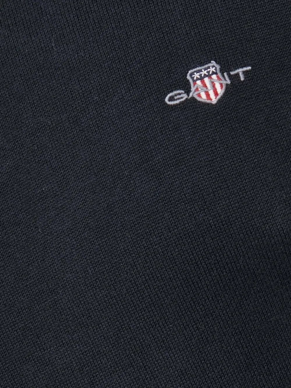 Gant logo-embroidered crew-neck sweater Zwart
