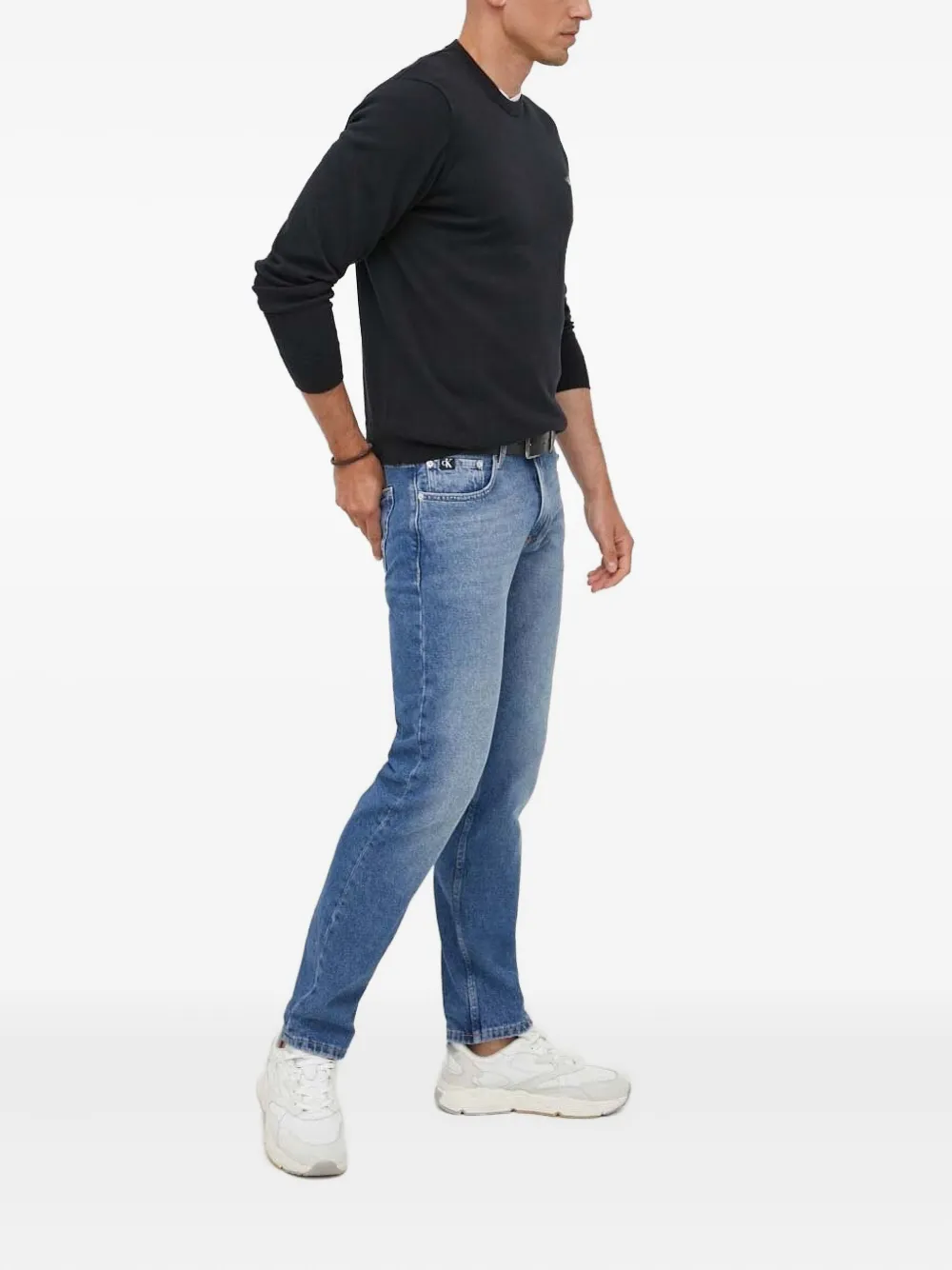 Gant logo-embroidered crew-neck sweater - Zwart