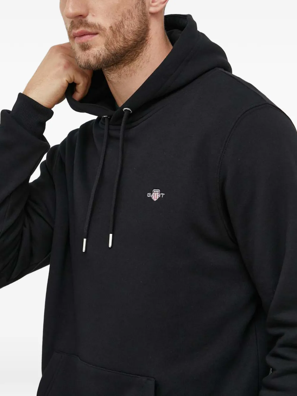 Gant Shield hoodie met geborduurd logo Zwart