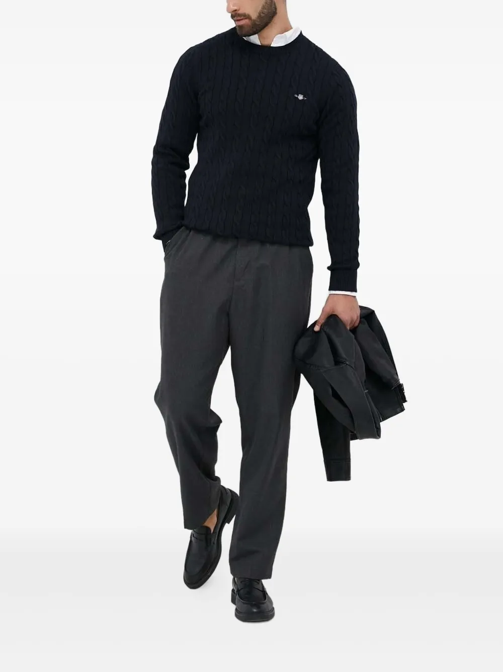 Gant crew-neck cotton sweater - Blauw