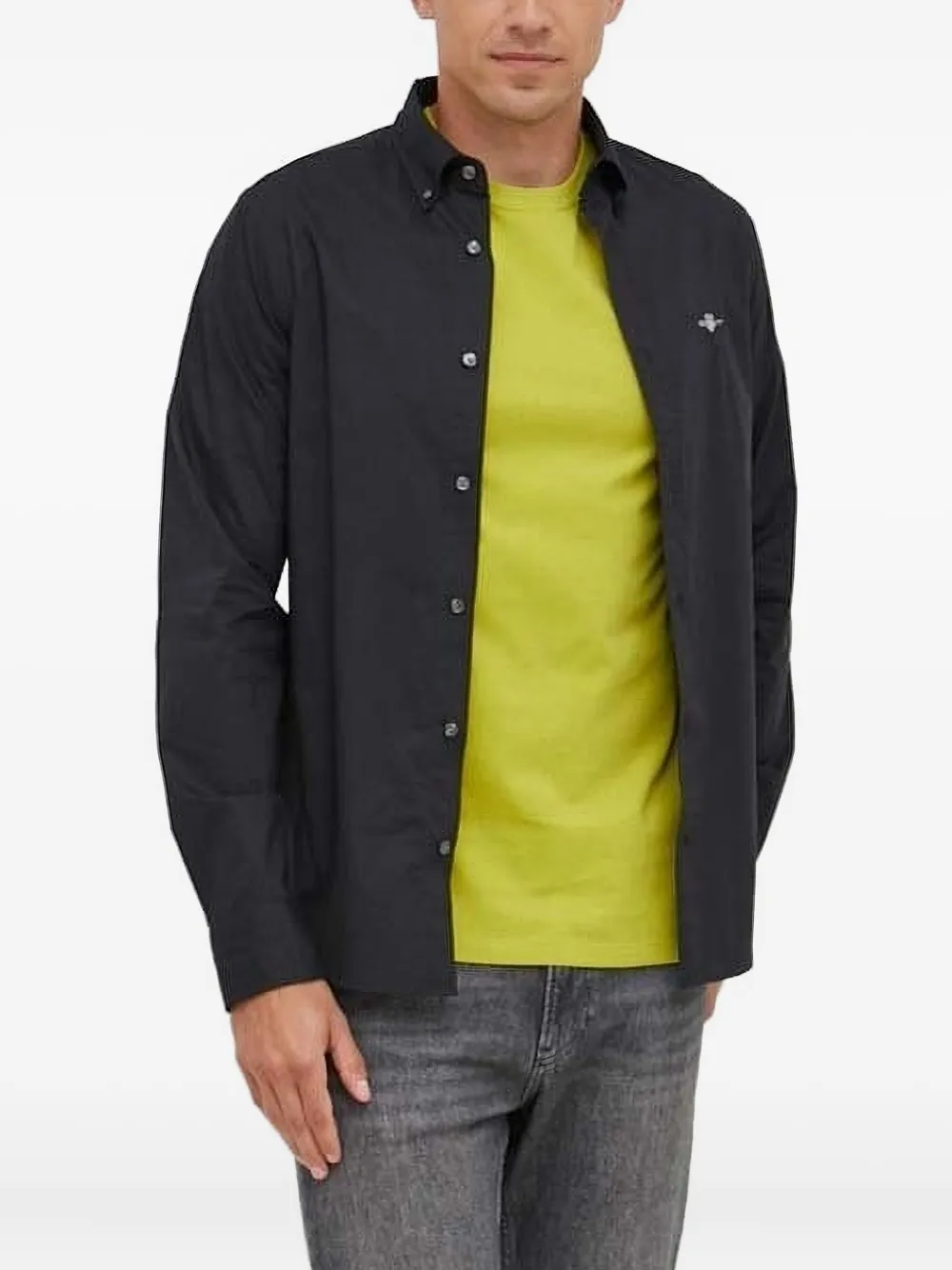 Gant Overhemd met geborduurd logo Zwart