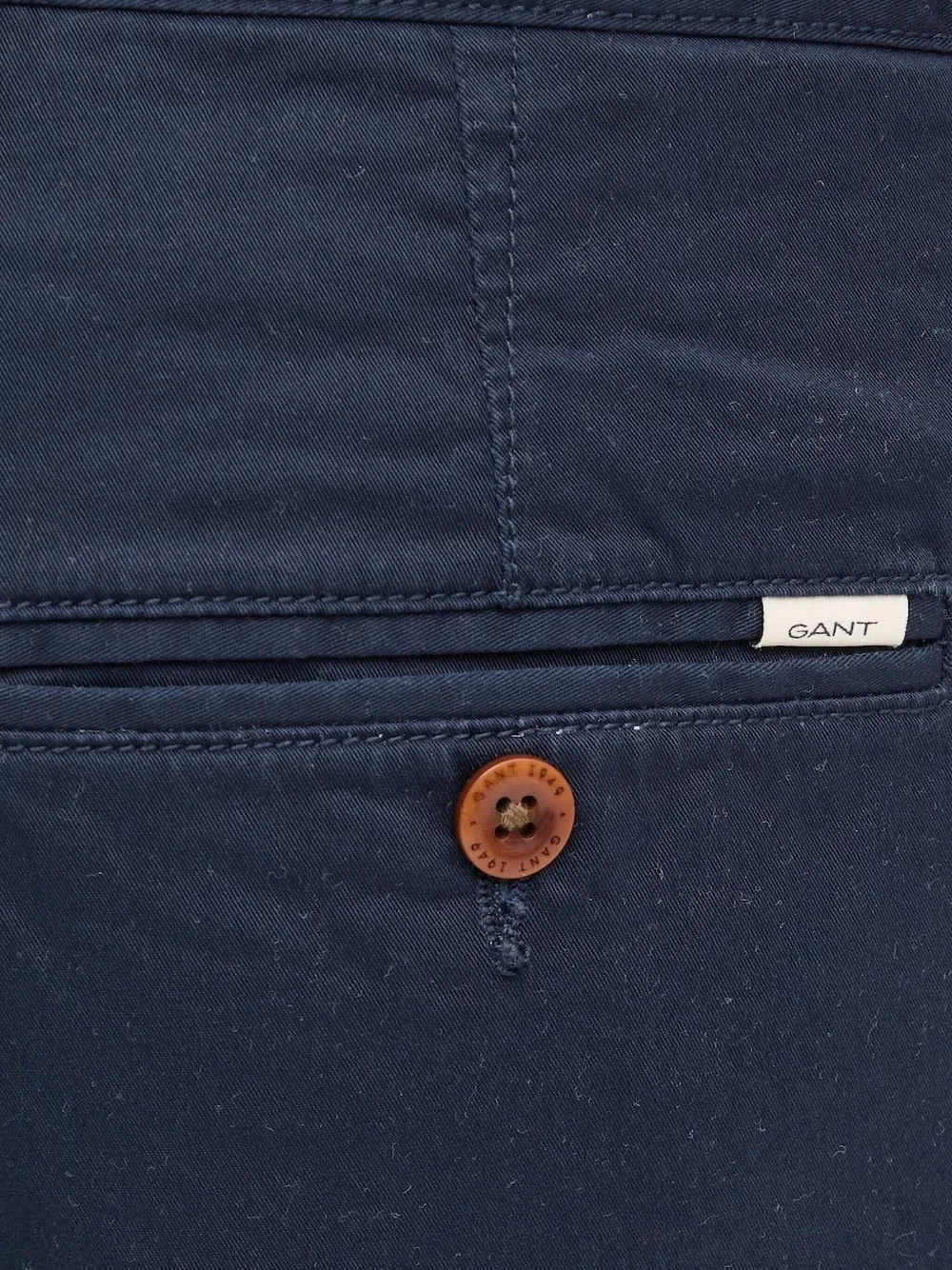 Gant Button-fly Straight-leg Trousers In Blue