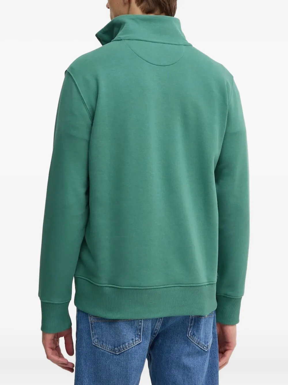 Gant Sweater met halve rits Groen