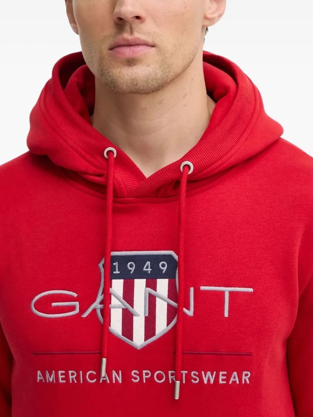 Gant Hoodie met logo Rood