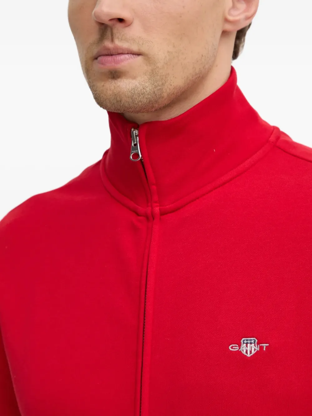 Gant Sweater met geborduurd logo Rood