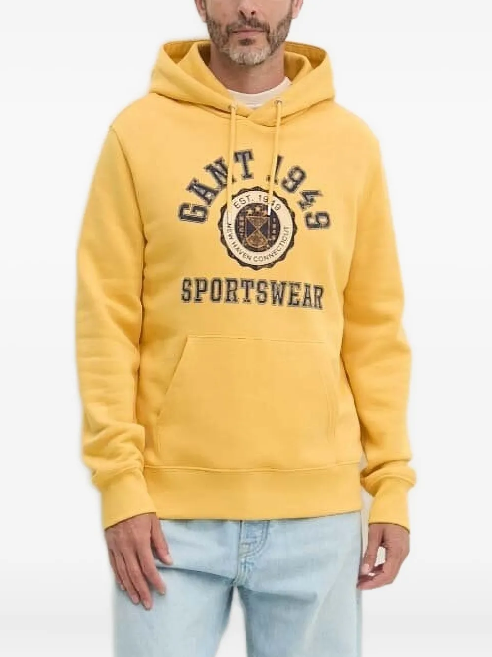 Gant logo-embellished hoodie | Yellow | Image 1
