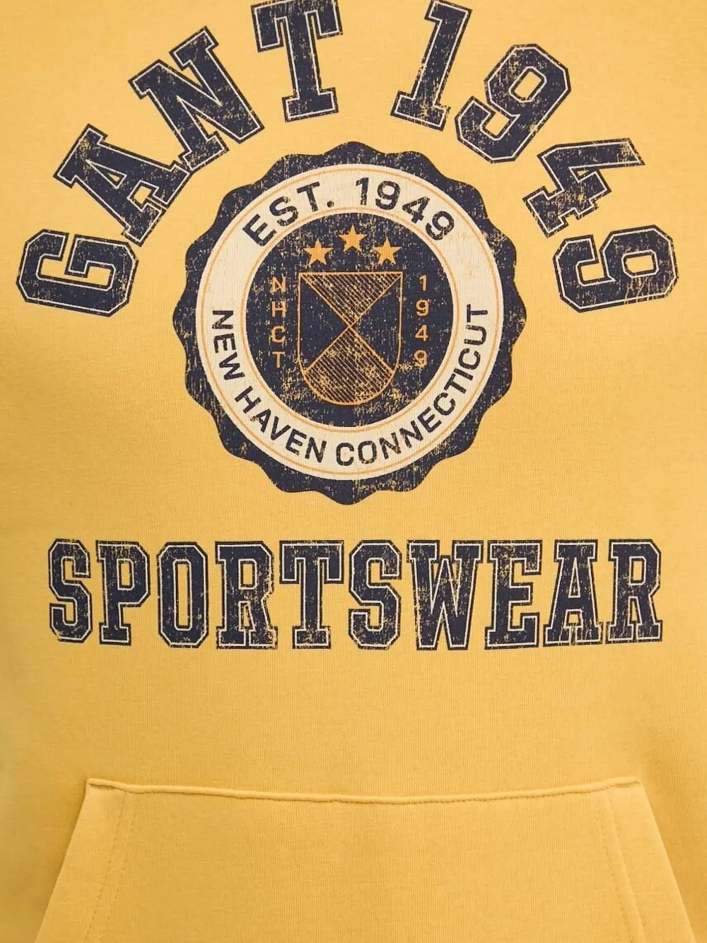Gant Hoodie met verfraaid logo Geel