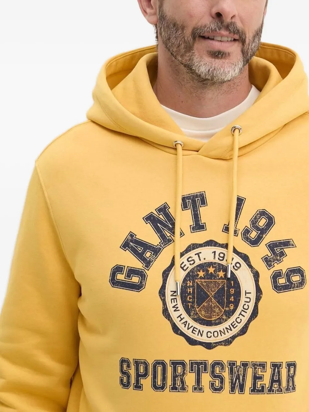 Gant Hoodie met verfraaid logo Geel