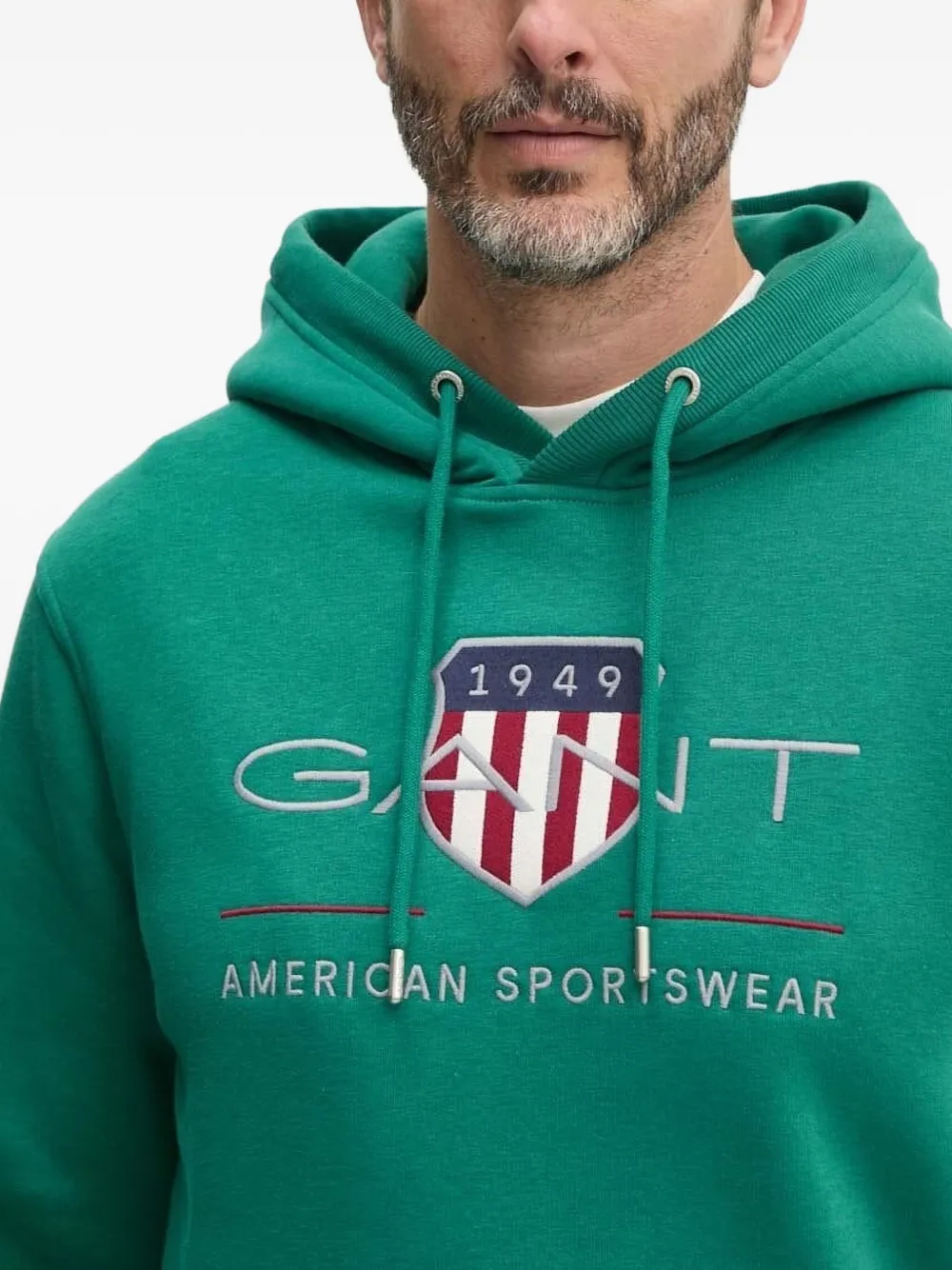 Gant Hoodie met geborduurd logo Groen