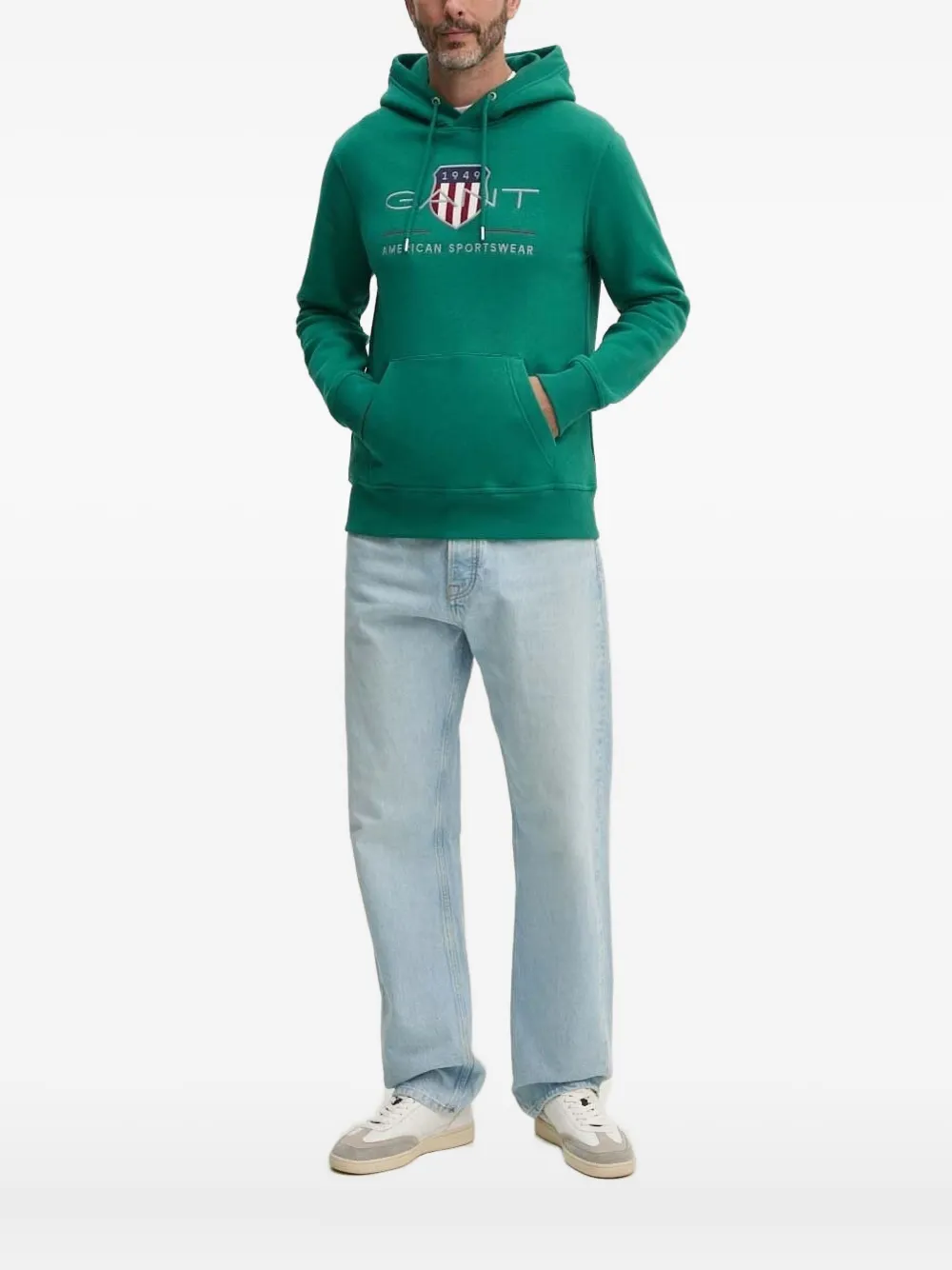 Gant Hoodie met geborduurd logo Groen