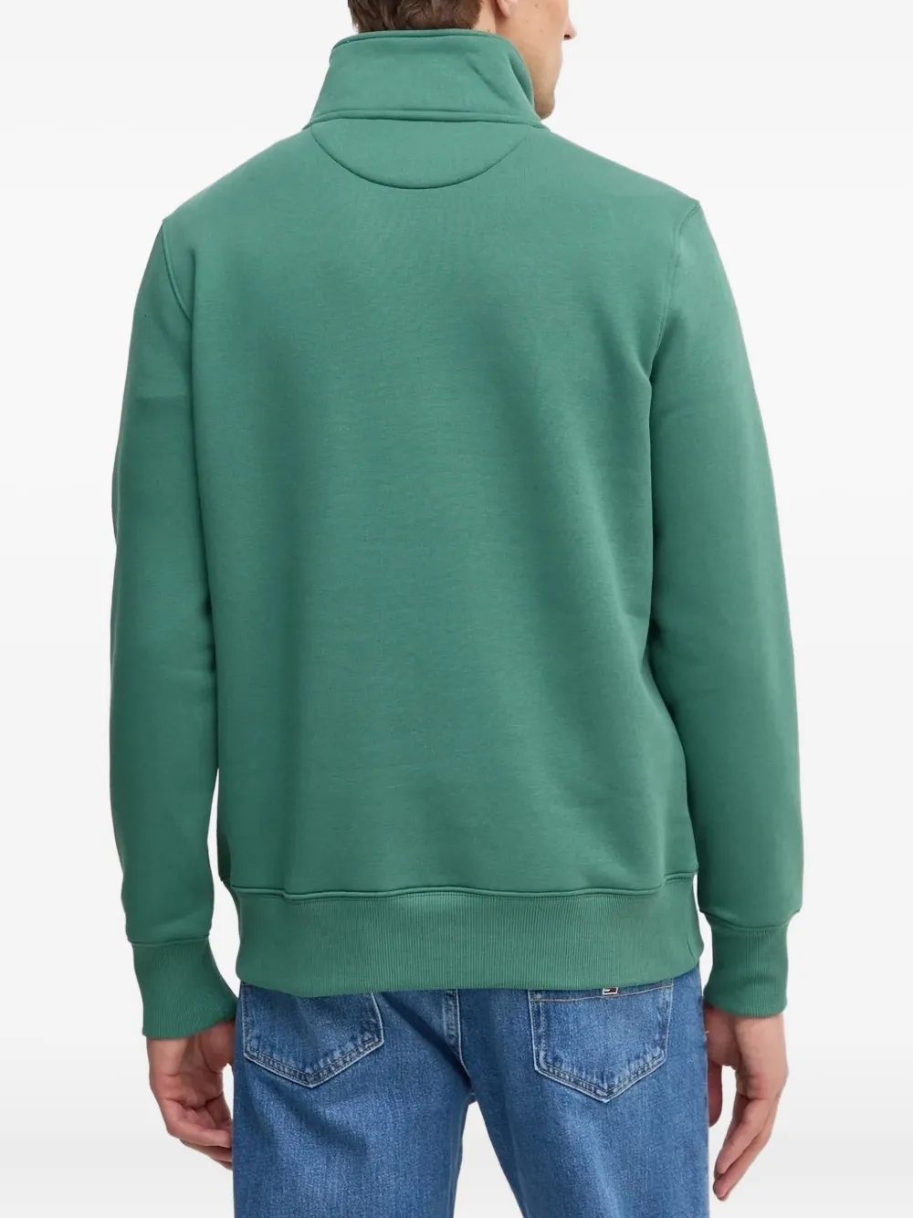 Gant logo-embroidered half-zip sweatshirt - Groen
