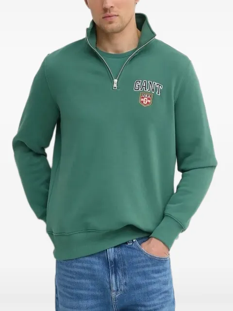 Gant logo-embroidered half-zip sweatshirt