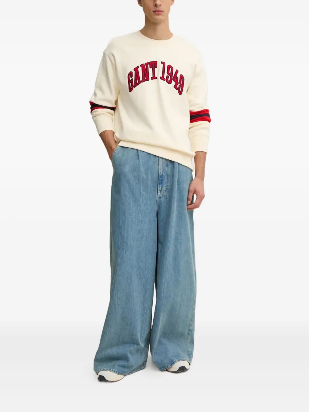 Gant logo-appliqué sweatshirt - Beige