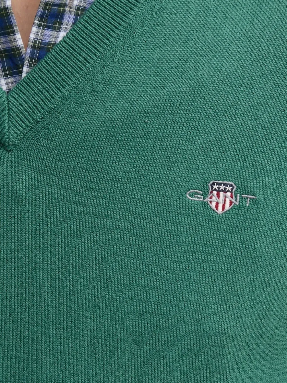 Gant v-neck logo sweater Groen