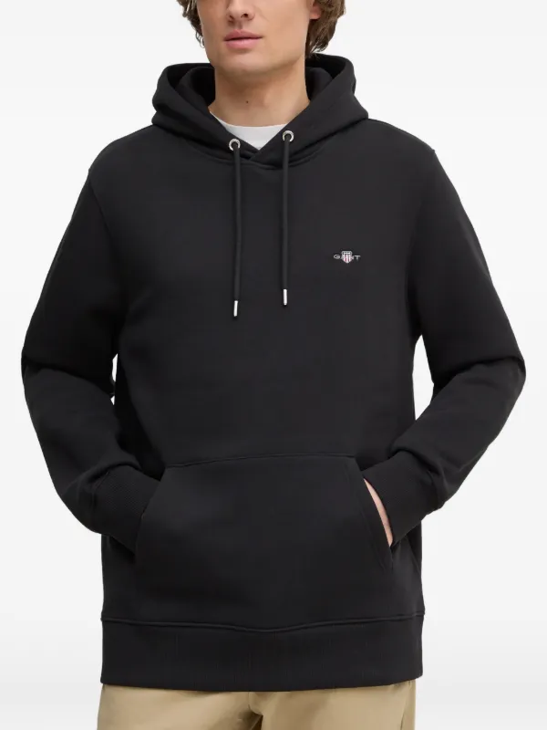 Oversized Hoodie Gant Shield Hoodie Black Gant Shield Logo Hoodie Black FARFETCH ID