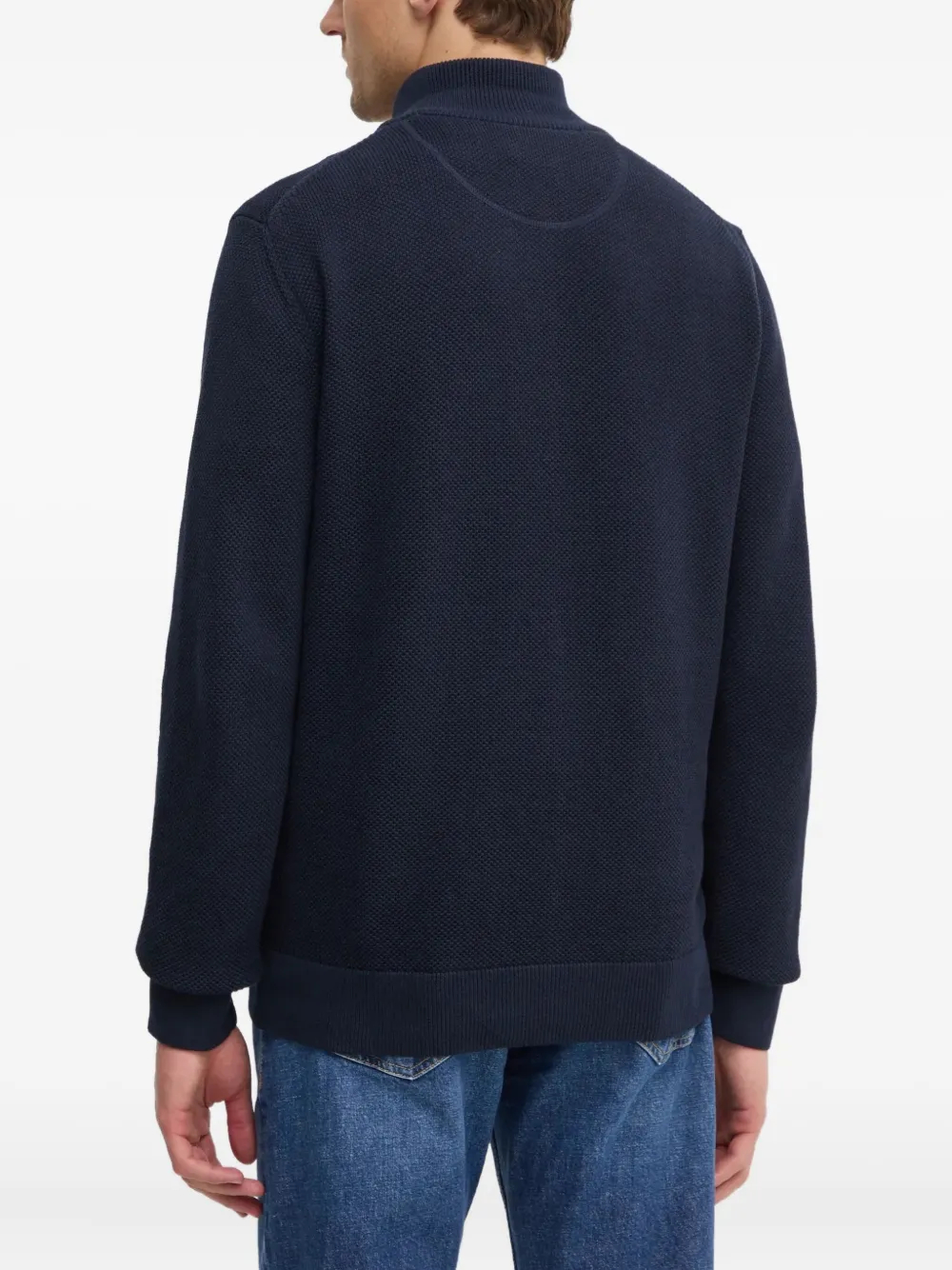 Gant Zip-fastening Cotton Cardigan In Blue