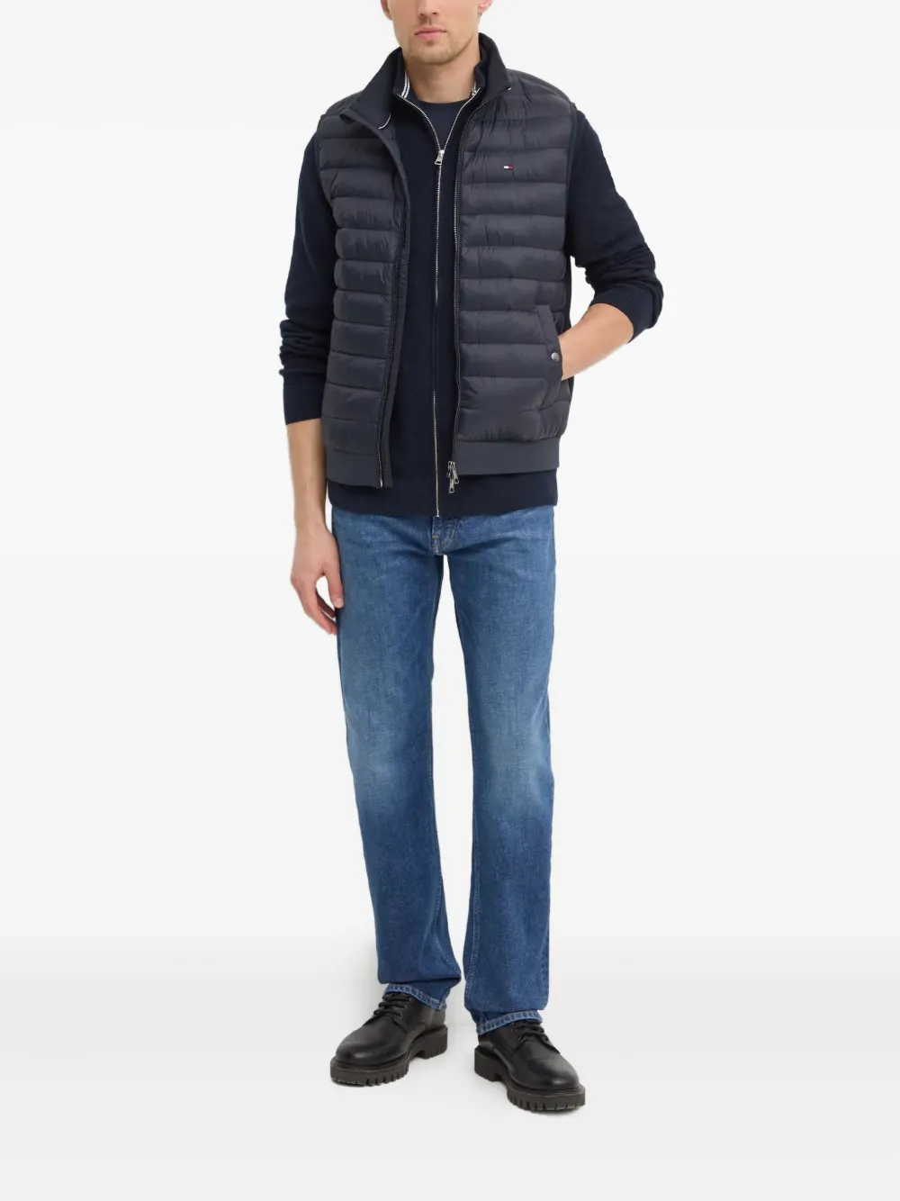 Gant Zip-fastening Cotton Cardigan In Blue