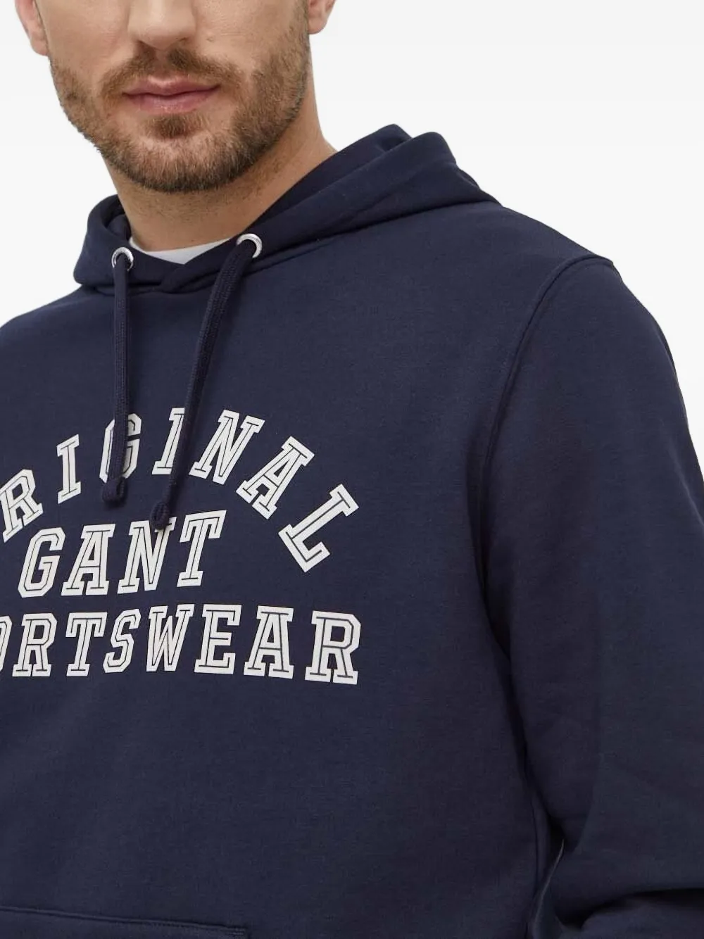Gant Hoodie met logoprint Blauw