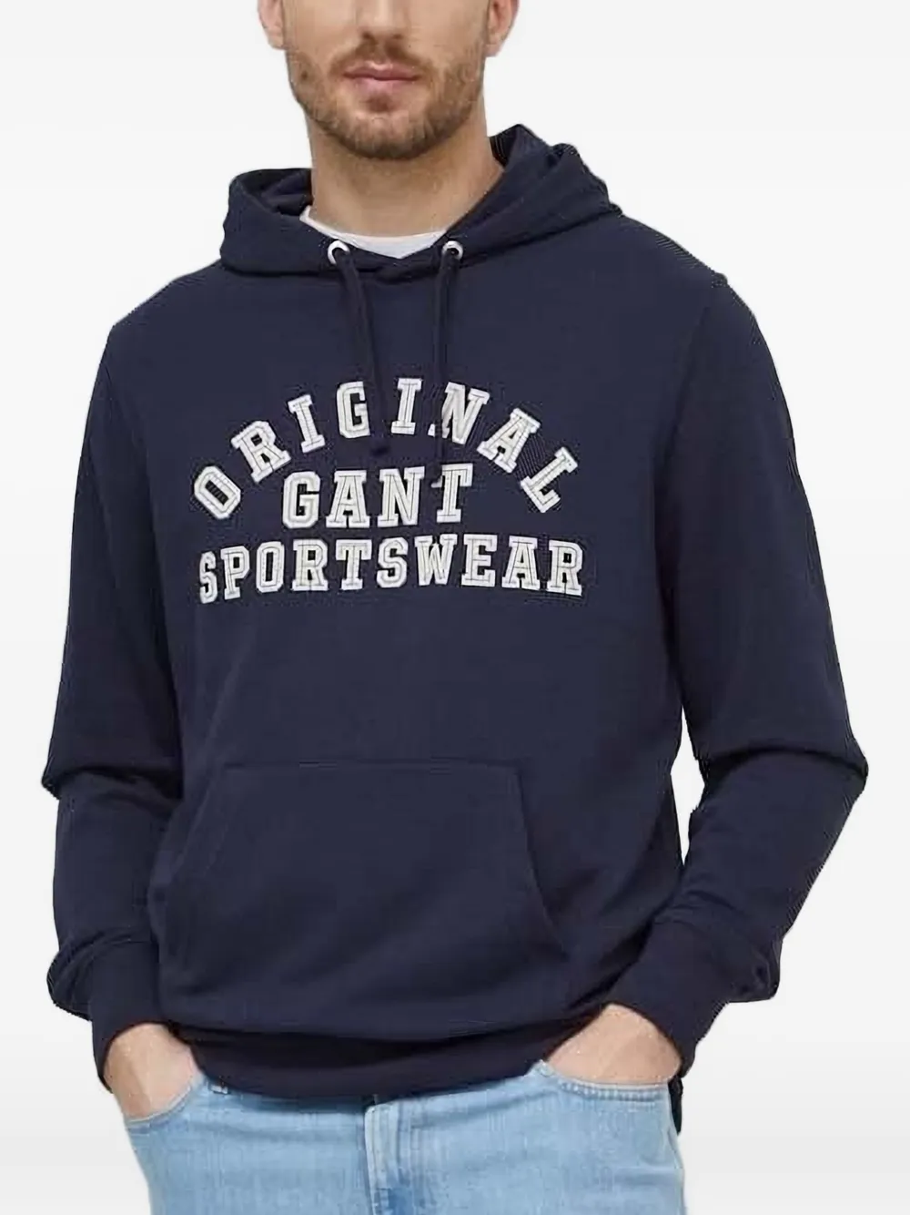 Gant Hoodie met logoprint Blauw