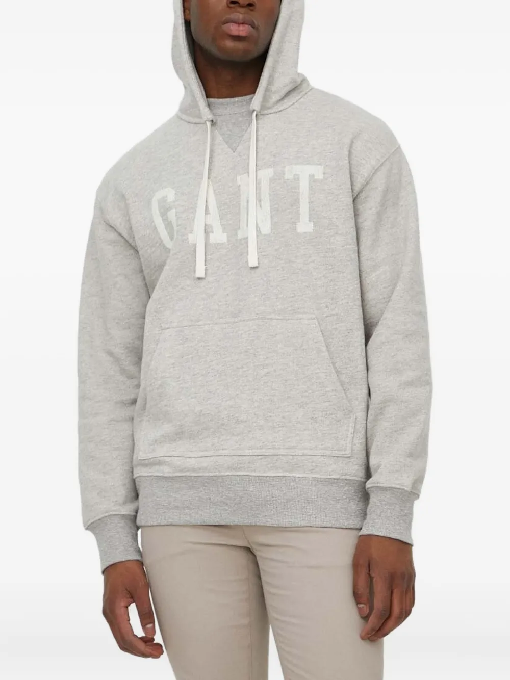 Gant Hoodie met logoprint Grijs