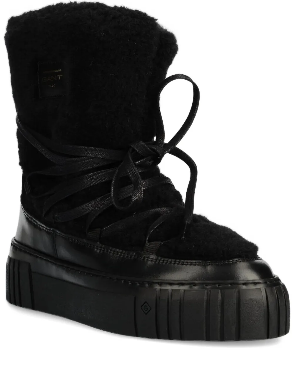 Gant shearling-embellished platform boots Black