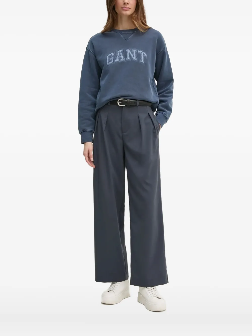 Gant Logo-patch Sweatshirt In Blue