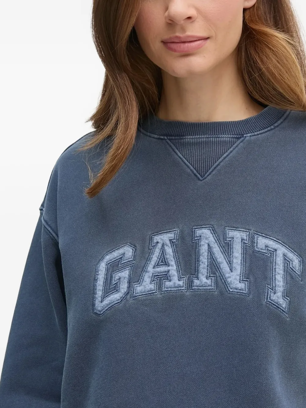 Gant Logo-patch Sweatshirt In Blue