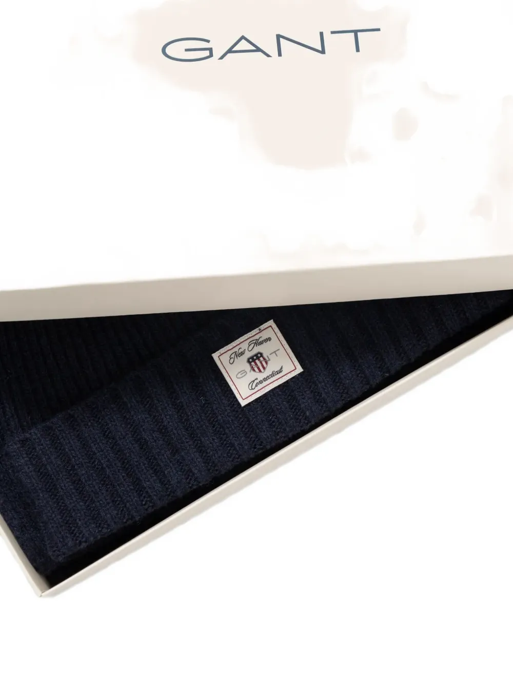 Gant Geribbelde muts en sjaal Blauw