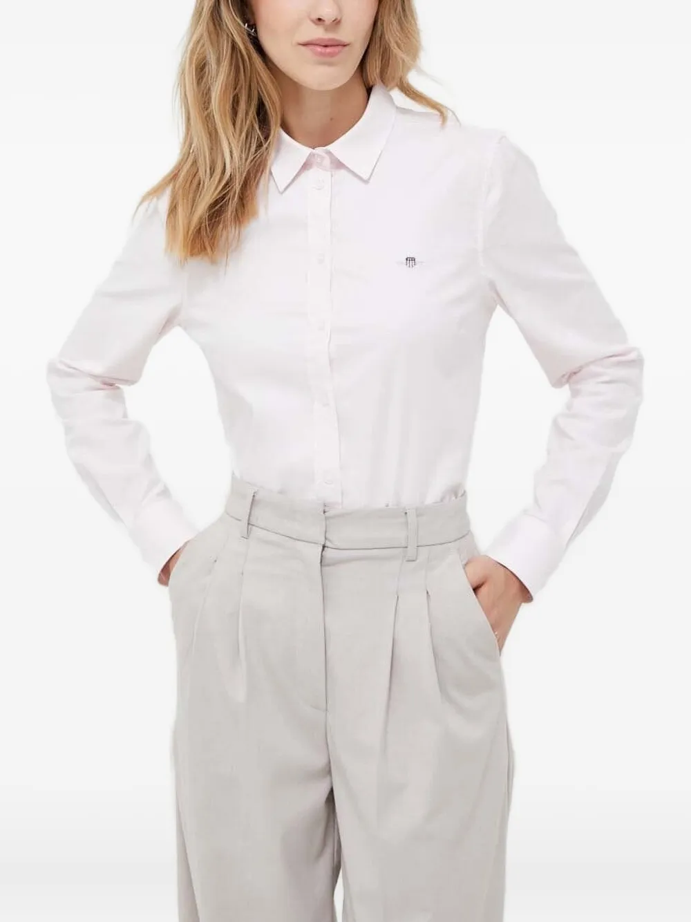 Gant Blouse met geborduurd logo Roze