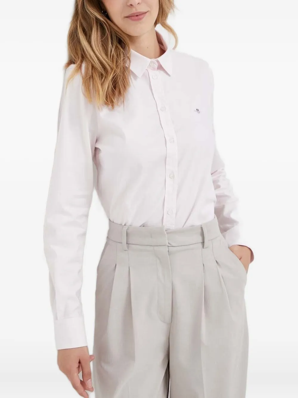 Gant Blouse met geborduurd logo Roze