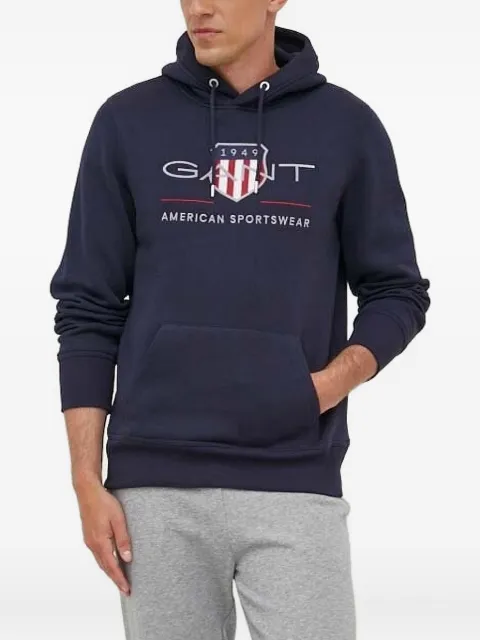 Gant logo-embroidered hoodie