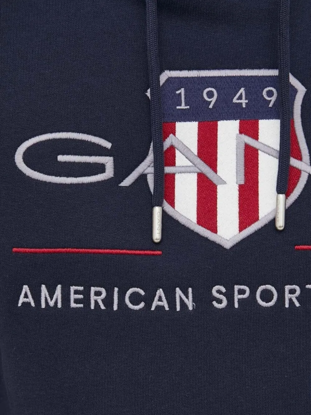 Gant Hoodie met geborduurd logo Blauw