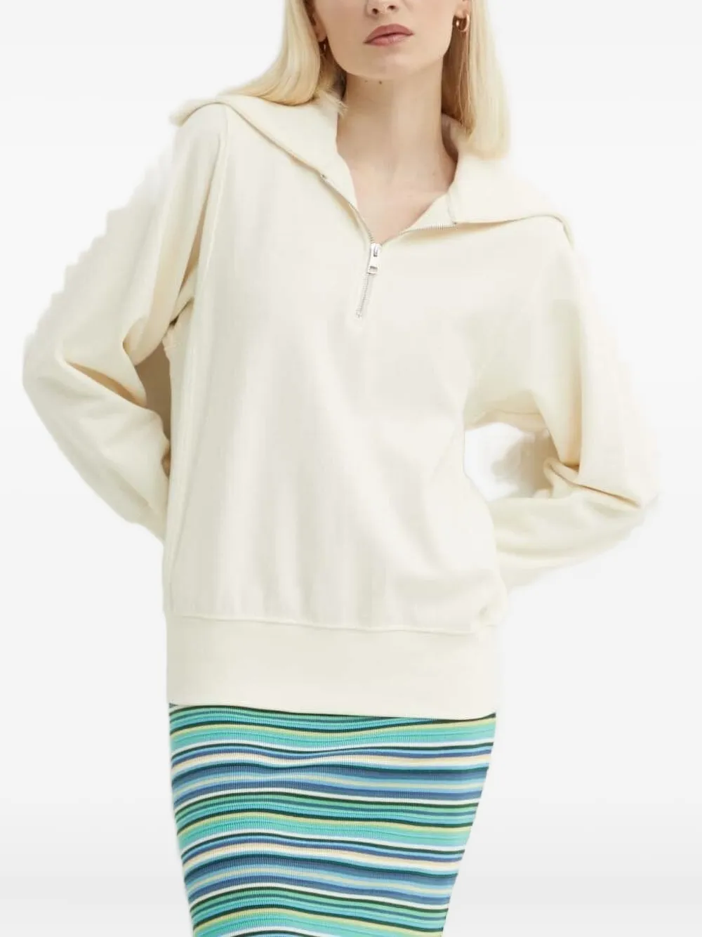 Gant Sweater met halve rits Beige