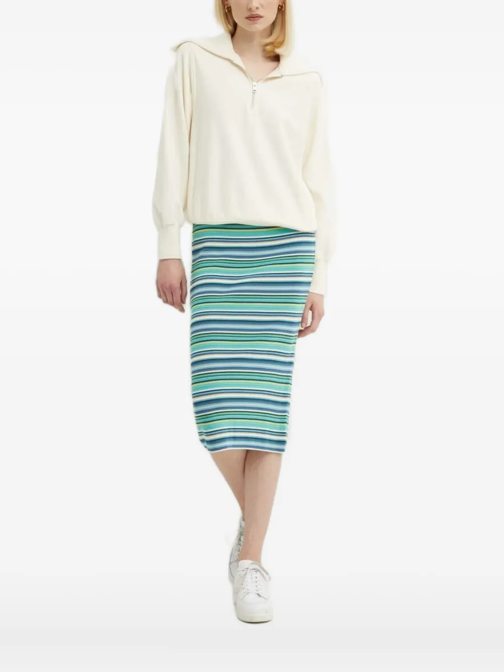 Gant Sweater met halve rits Beige
