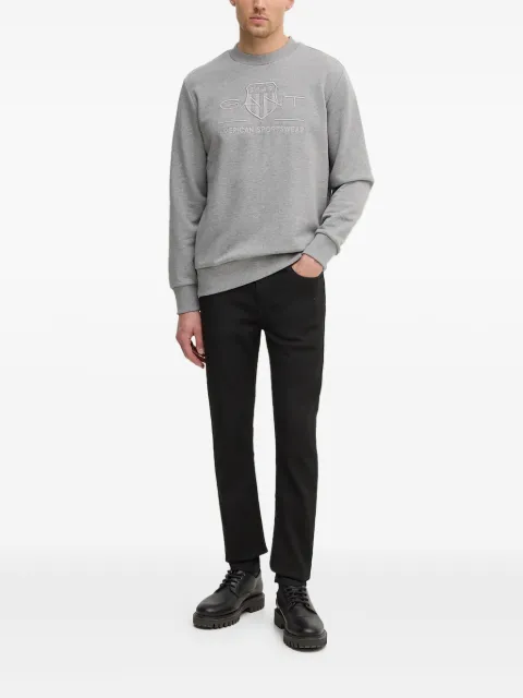 Gant logo-embroidered crew-neck sweatshirt