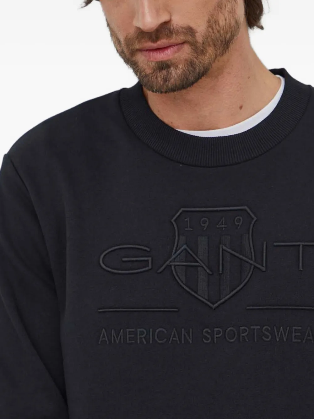 Gant Sweater met geborduurd logo 5 BLACK