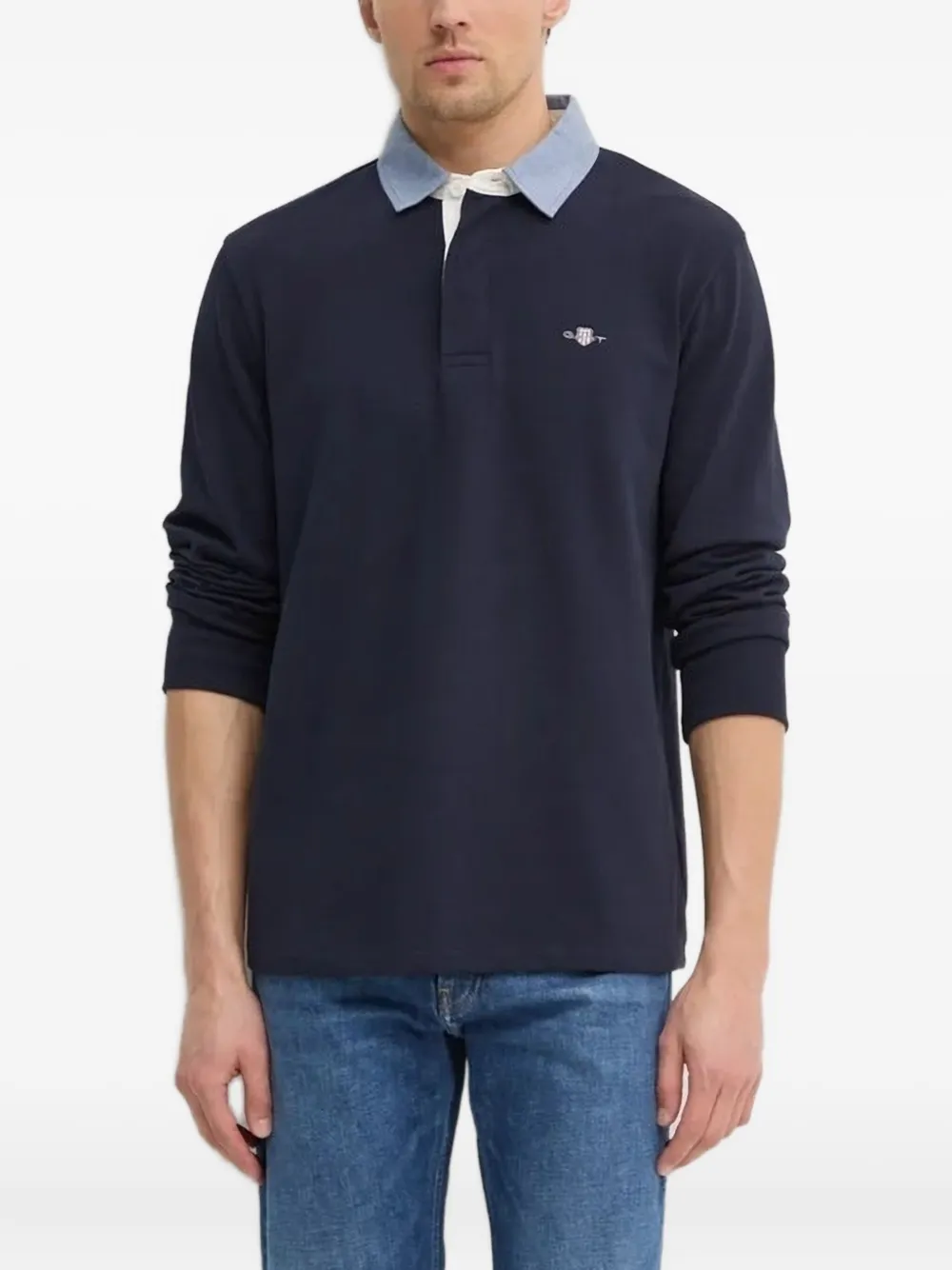 Gant long-sleeve polo shirt | Blue | Image 1