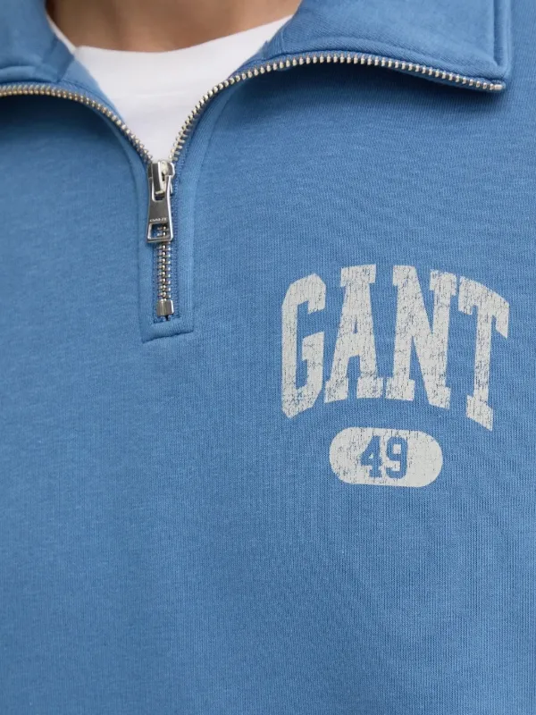 Gant half-zip logo-print Sweatshirt Blue FARFETCH PH