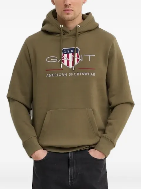 Gant logo-embroidered hoodie