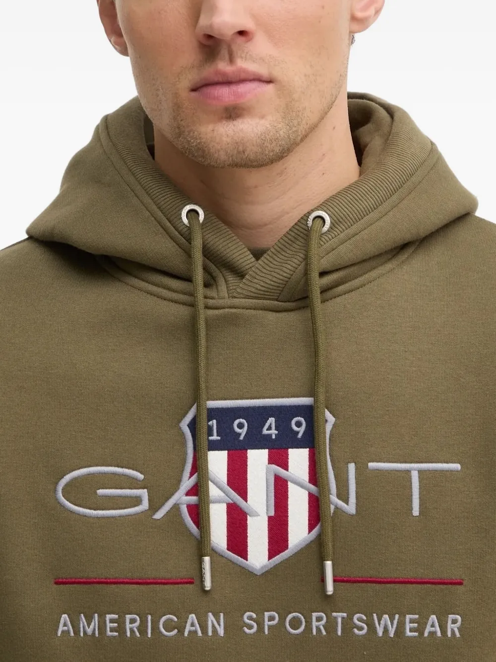 Gant Hoodie met geborduurd logo Groen