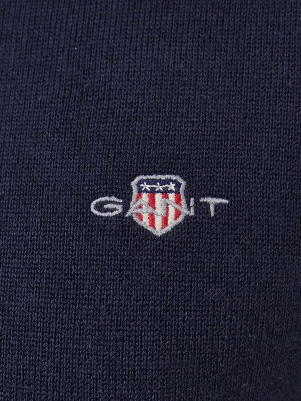 Gant Trui met geborduurd logo en ronde hals Blauw