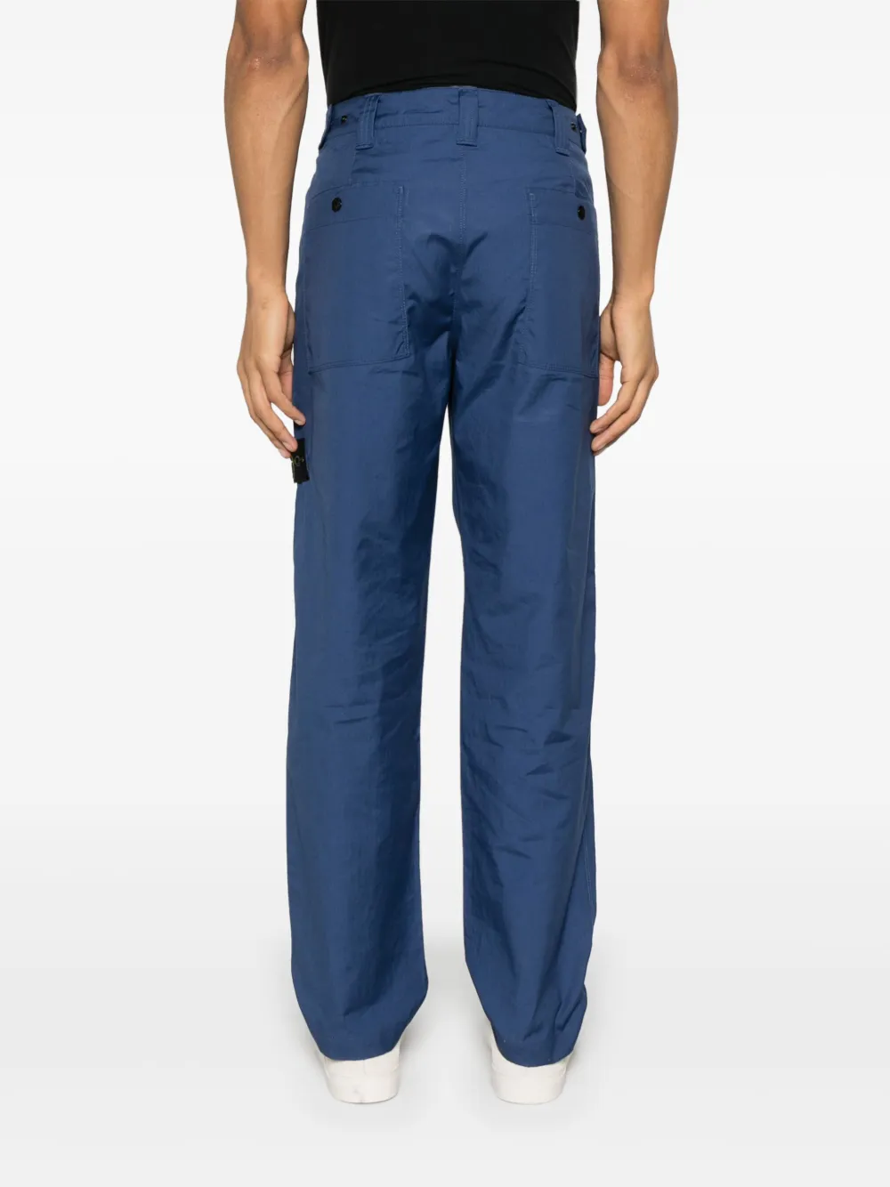 Stone Island Broek met Compass-logopatch Blauw