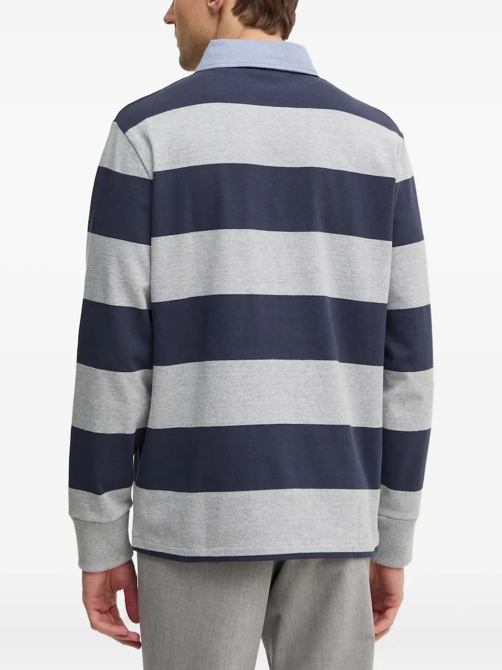 Gant Heavy Rugger striped polo shirt - Blauw