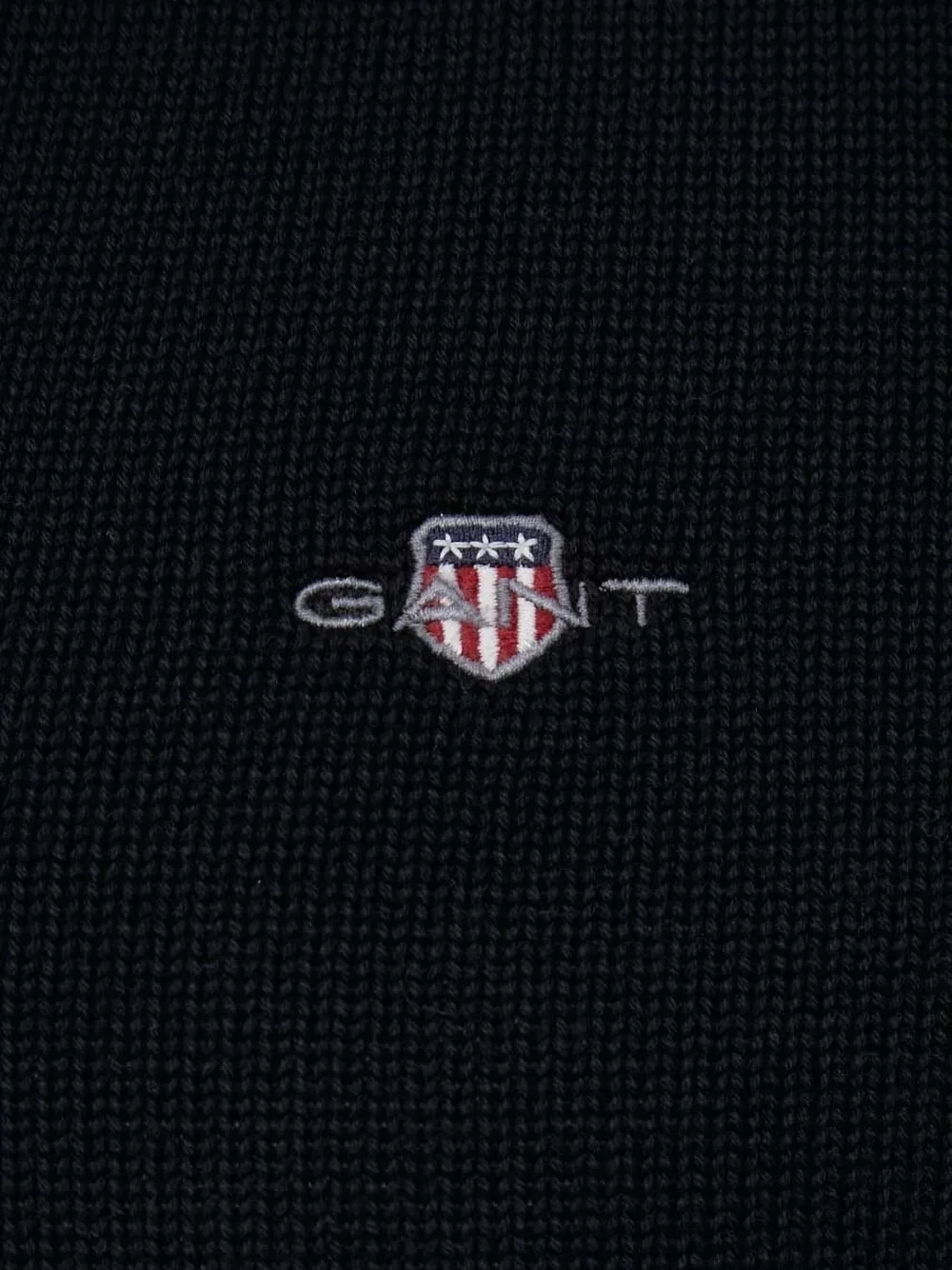 Gant Mens Regular Fit Shield Logo Half Zip Sweatshirt In Black
