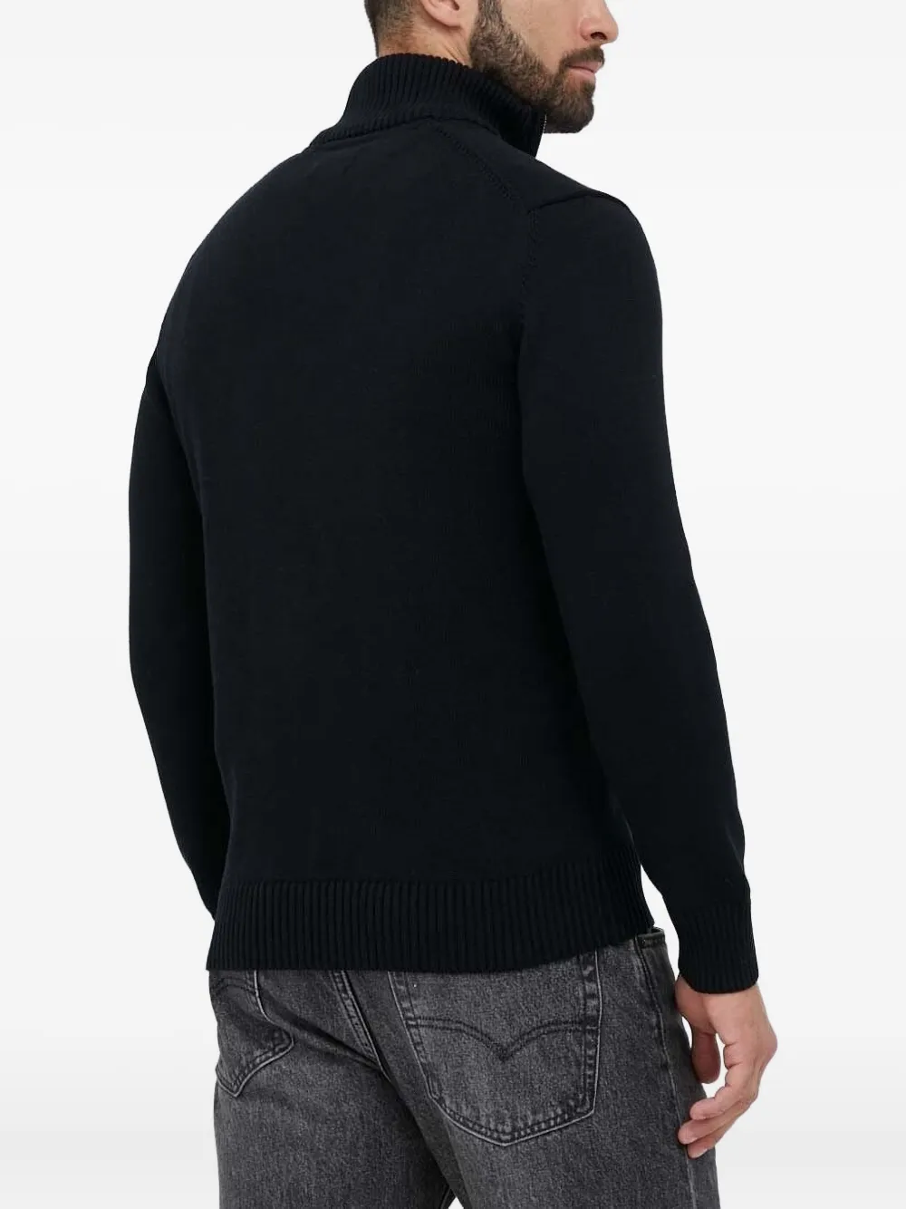 Gant Mens Regular Fit Shield Logo Half Zip Sweatshirt In Black