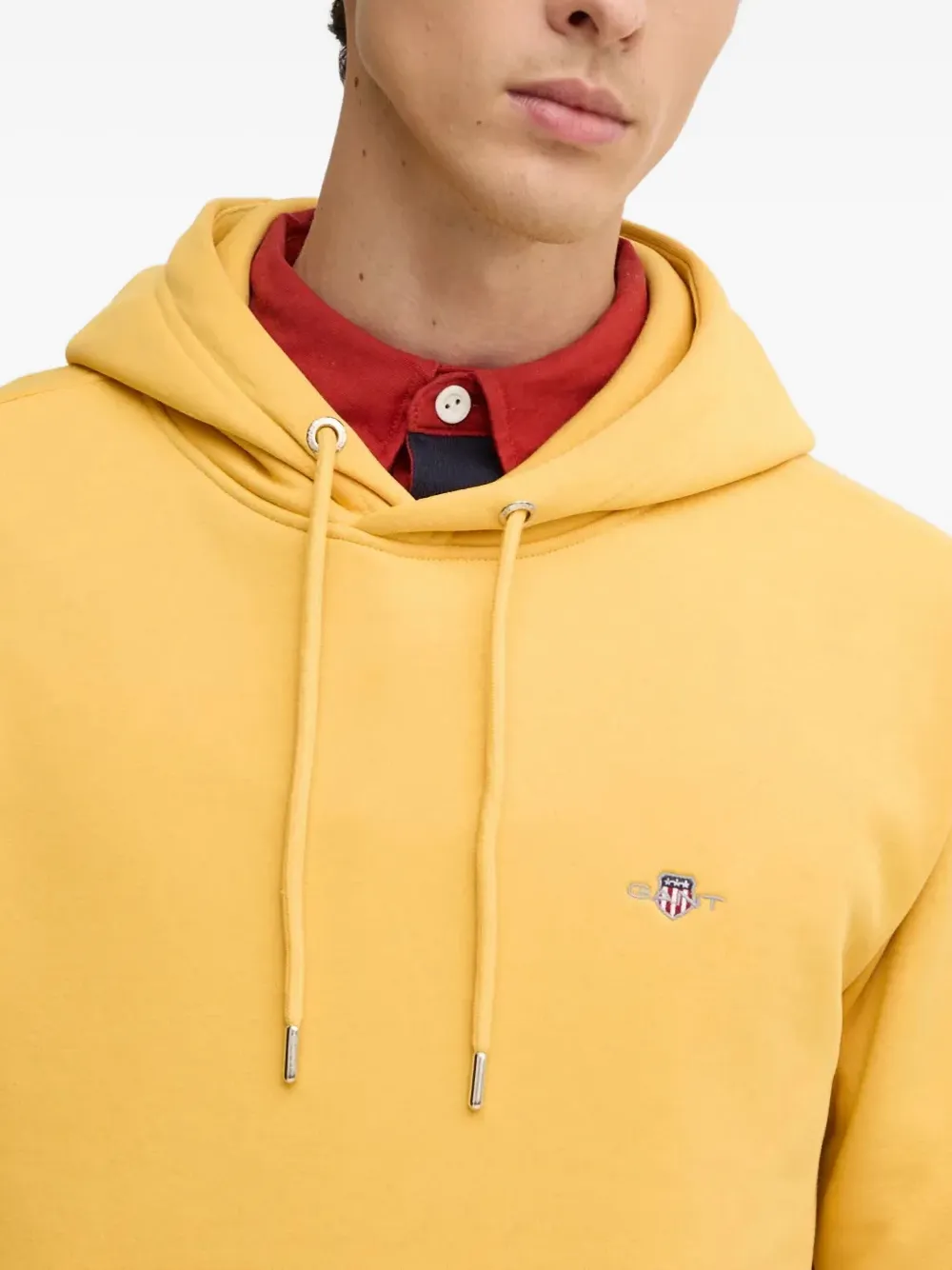 Gant Hoodie met trekkoord Geel