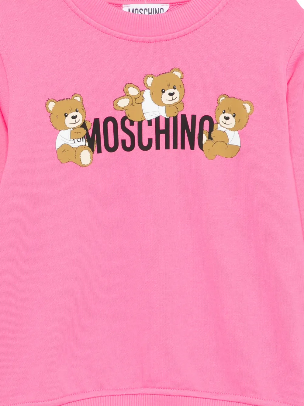 Moschino Kids Sweater met teddybeerprint Roze