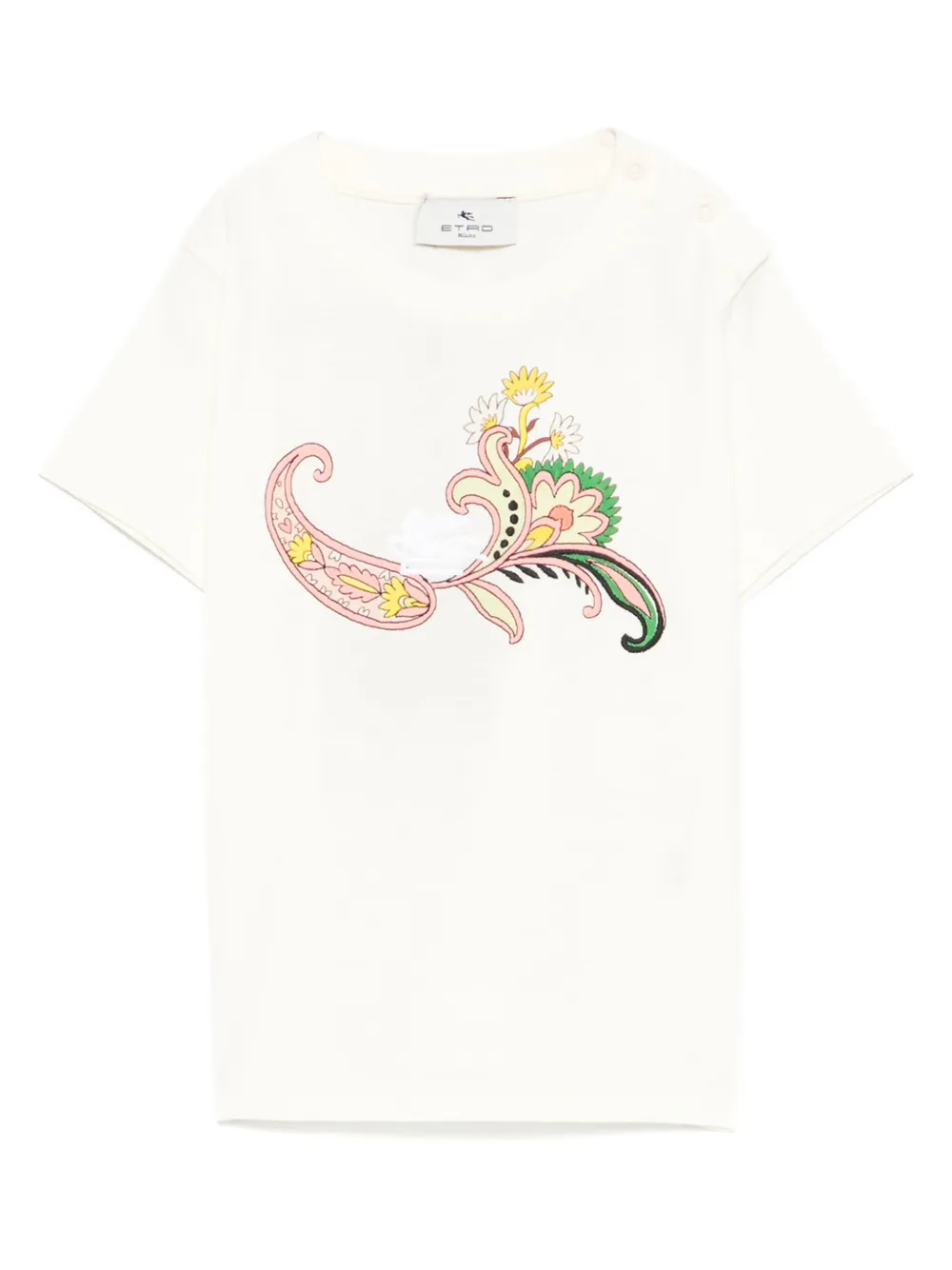ETRO KIDS T-shirt met paisley-borduurwerk Beige