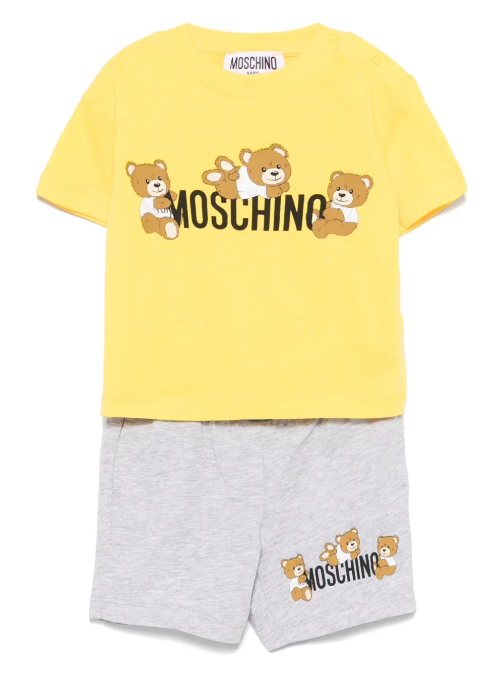 Image 1 of Moschino Kids Teddy Bear-print shorts set